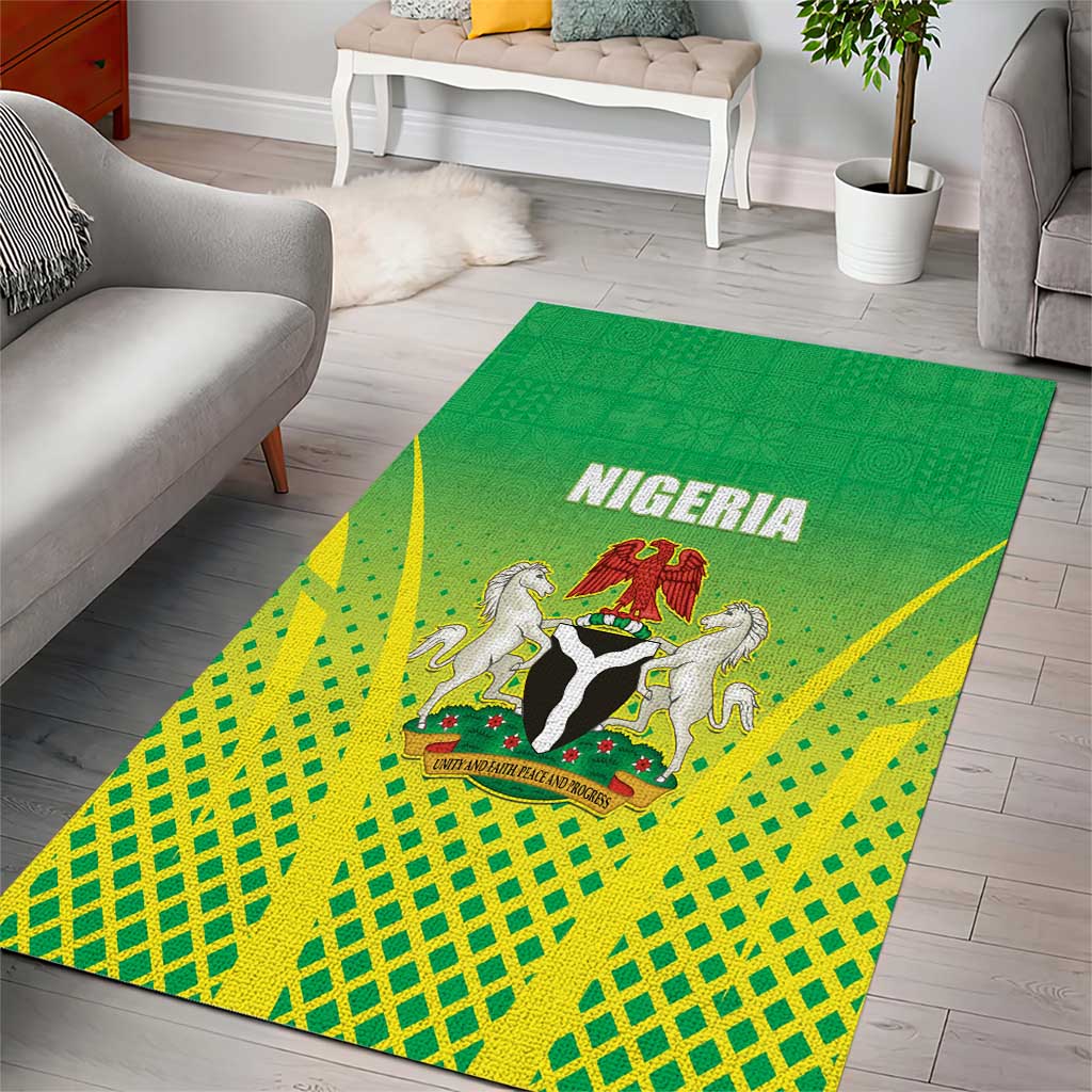 Nigeria Cricket Area Rug Go Yellow Greens LT15