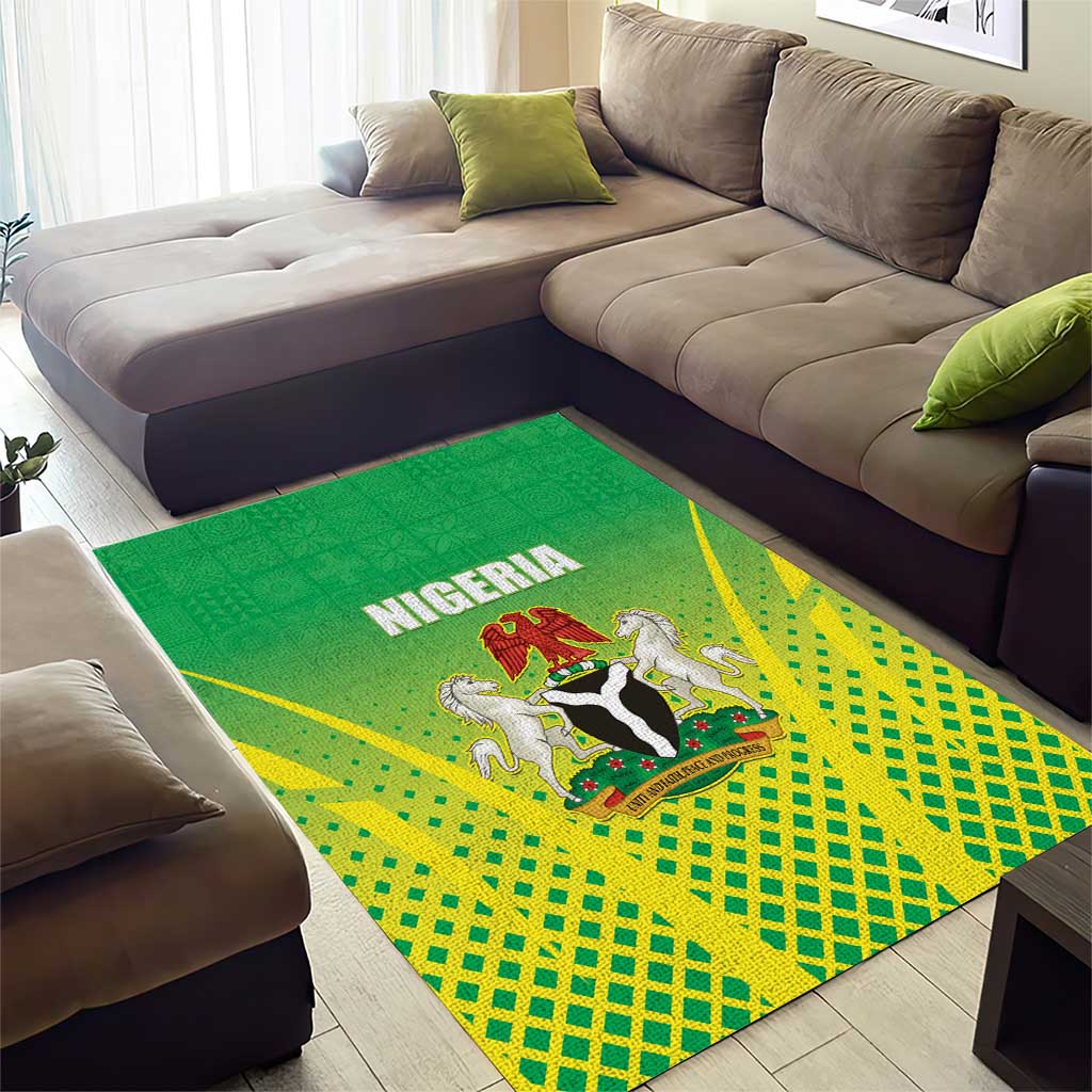 Nigeria Cricket Area Rug Go Yellow Greens LT15