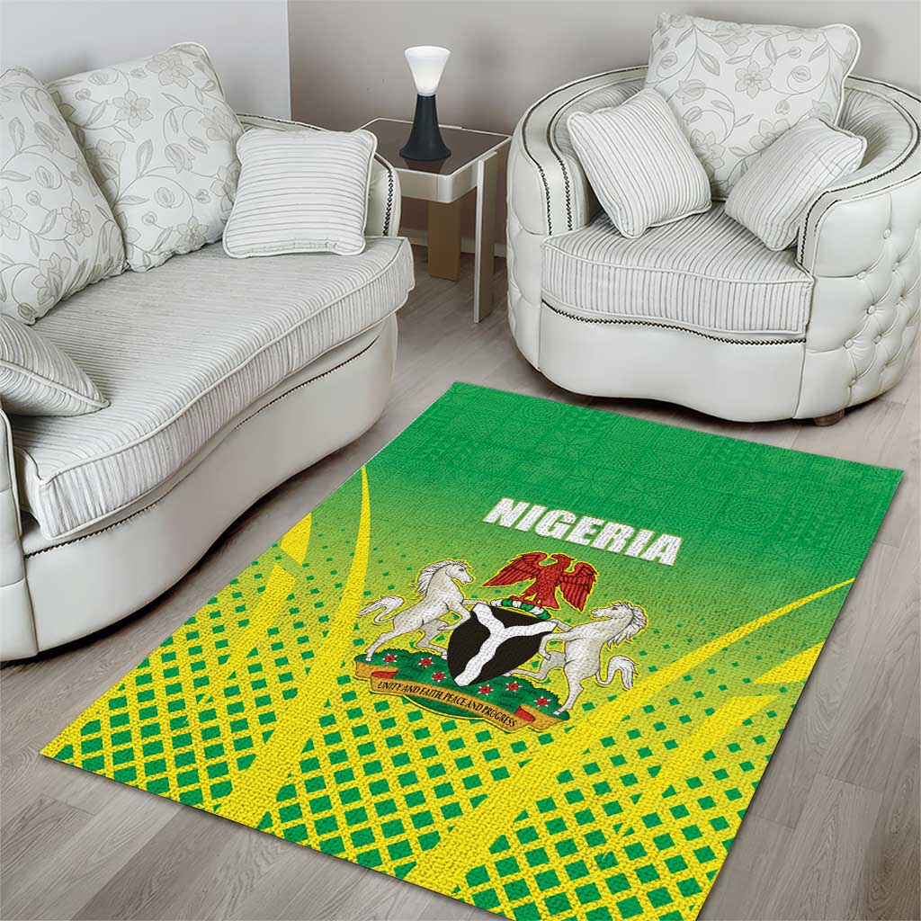 Nigeria Cricket Area Rug Go Yellow Greens LT15