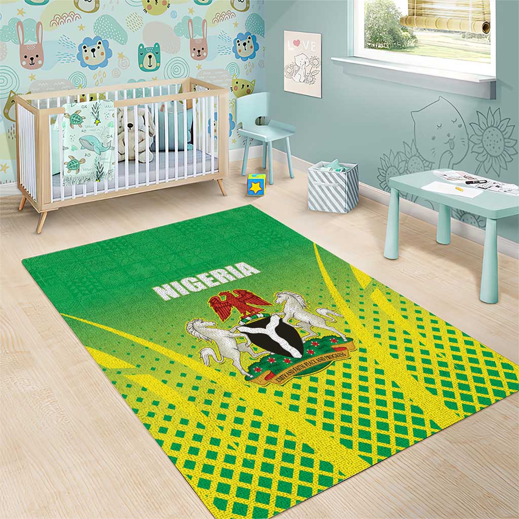 Nigeria Cricket Area Rug Go Yellow Greens LT15