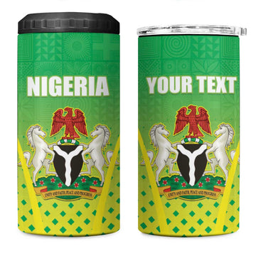 Custom Nigeria Cricket 4 in 1 Can Cooler Tumbler Go Yellow Greens LT15