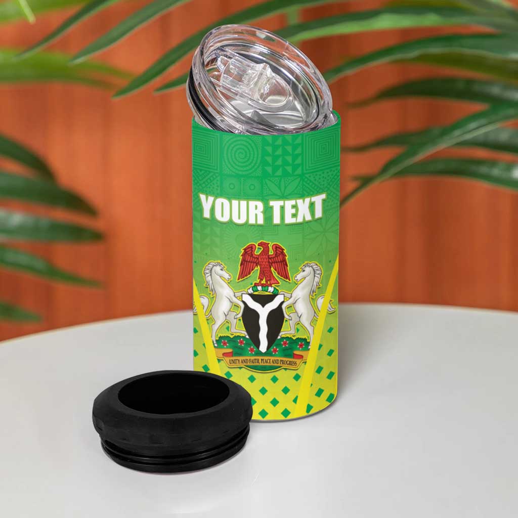 Custom Nigeria Cricket 4 in 1 Can Cooler Tumbler Go Yellow Greens LT15