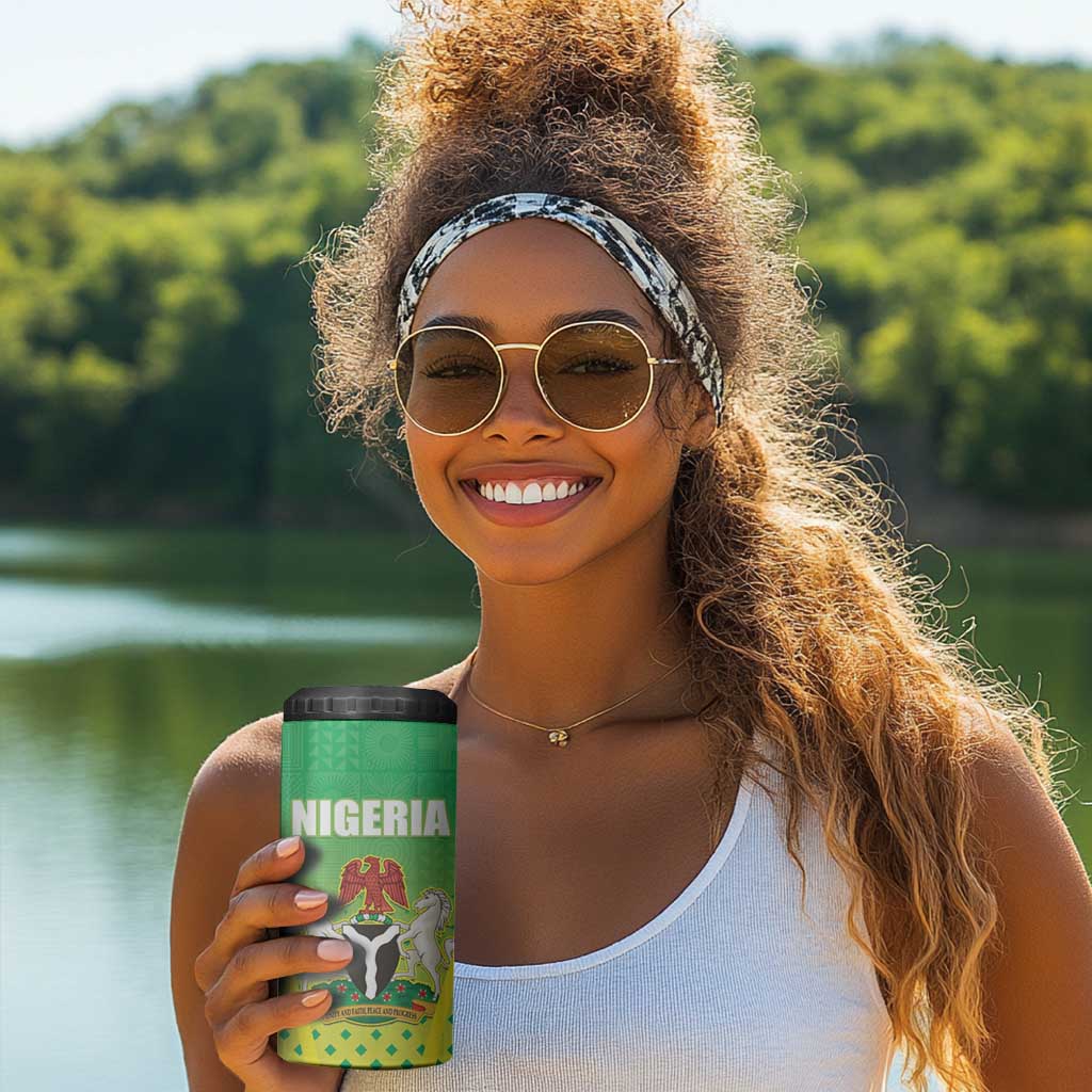 Custom Nigeria Cricket 4 in 1 Can Cooler Tumbler Go Yellow Greens LT15