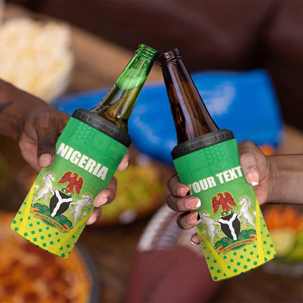Custom Nigeria Cricket 4 in 1 Can Cooler Tumbler Go Yellow Greens LT15