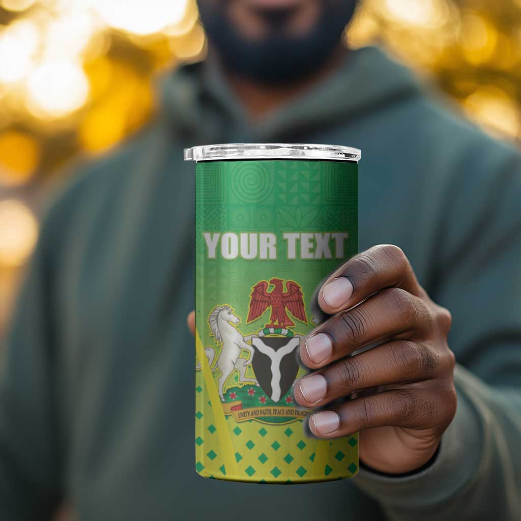 Custom Nigeria Cricket 4 in 1 Can Cooler Tumbler Go Yellow Greens LT15