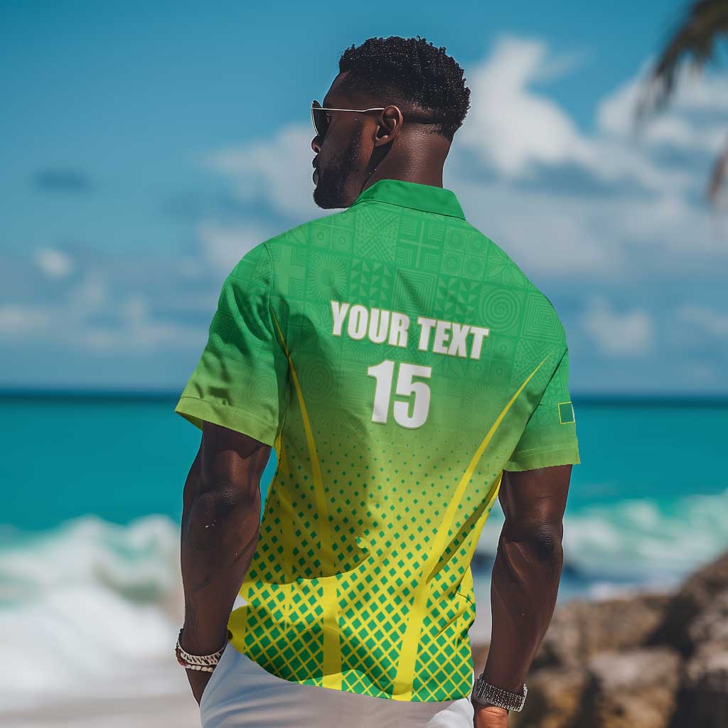 Custom Nigeria Cricket Hawaiian Shirt Go Yellow Greens LT15