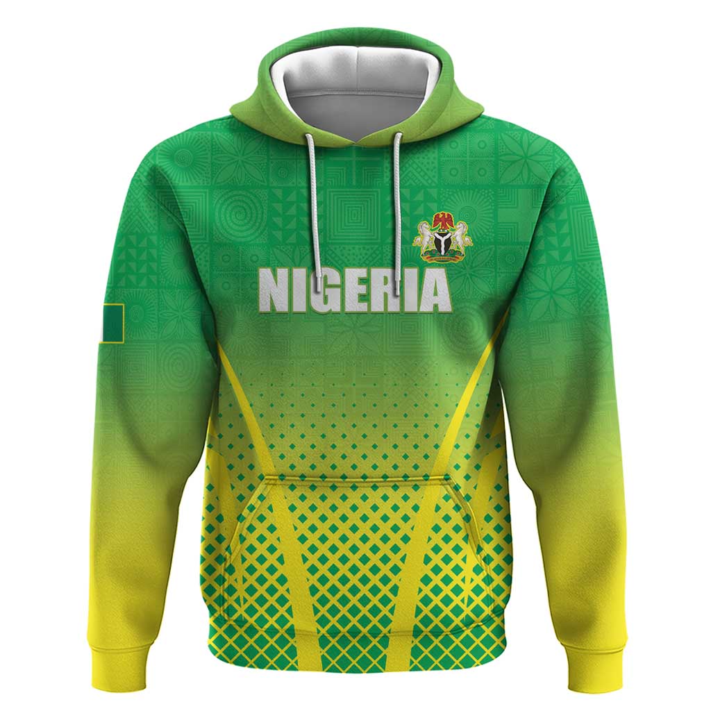 Custom Nigeria Cricket Hoodie Come On Yellow Greens LT15