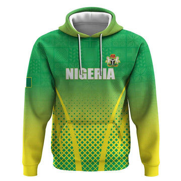 Custom Nigeria Cricket Hoodie Come On Yellow Greens LT15