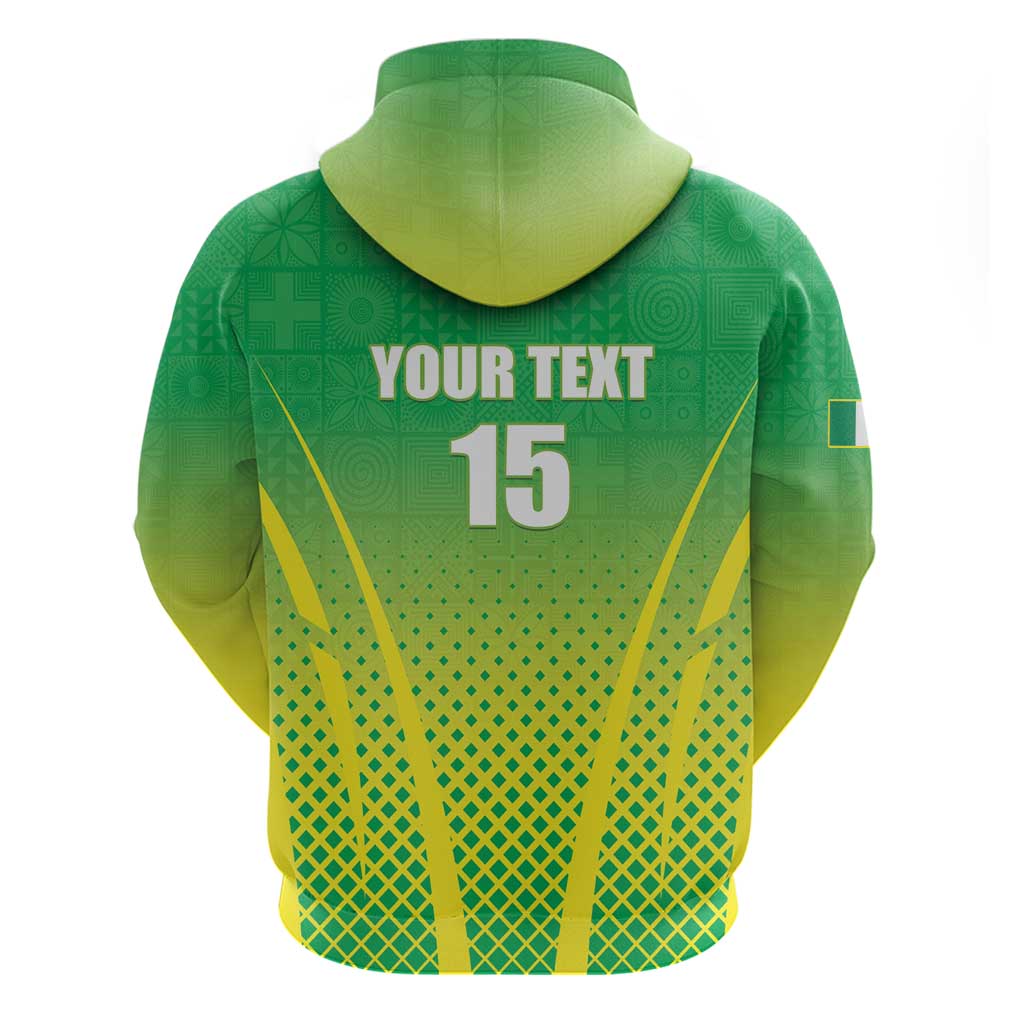 Custom Nigeria Cricket Hoodie Come On Yellow Greens LT15