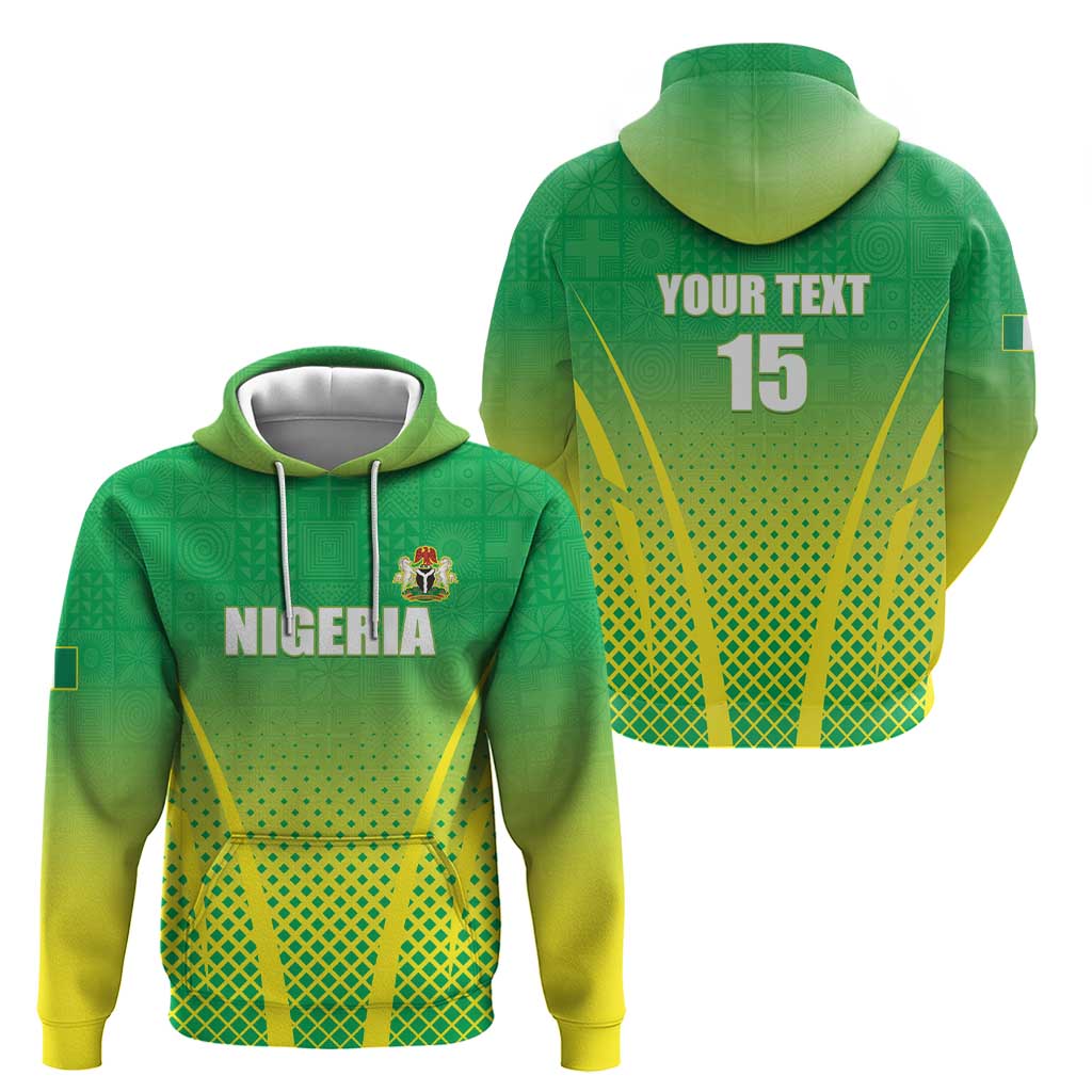 Custom Nigeria Cricket Hoodie Come On Yellow Greens LT15