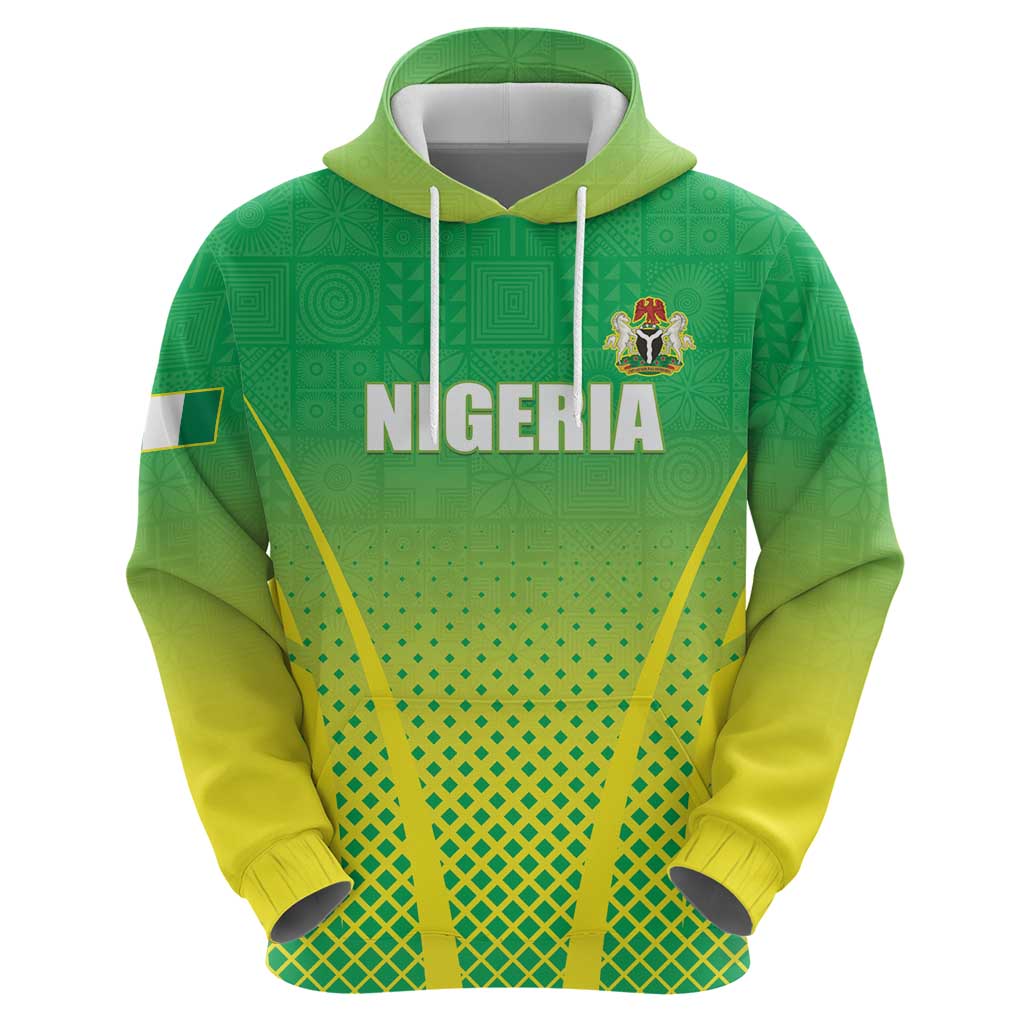 Custom Nigeria Cricket Hoodie Come On Yellow Greens LT15
