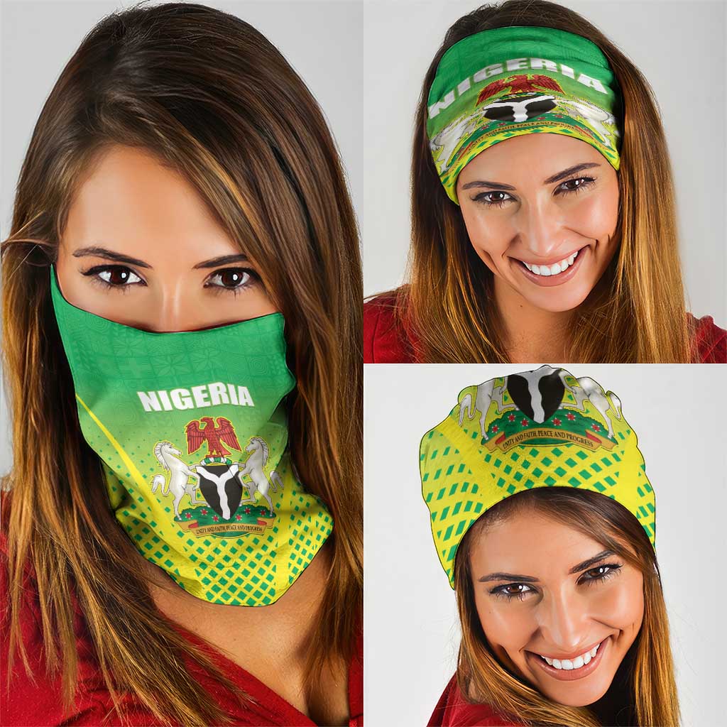Nigeria Cricket Neck Gaiter Come On Yellow Greens LT15