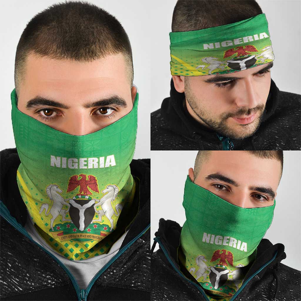 Nigeria Cricket Neck Gaiter Come On Yellow Greens LT15