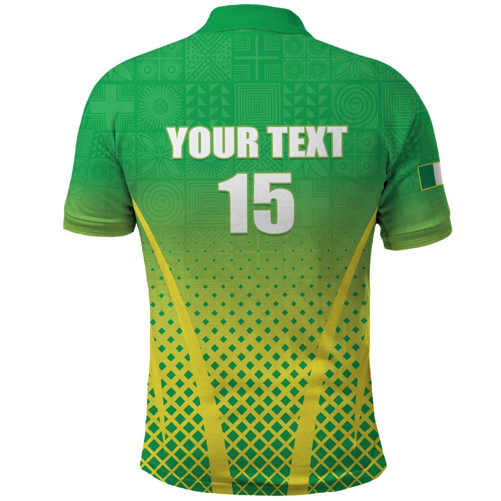 Custom Nigeria Cricket Polo Shirt Come On Yellow Greens LT15