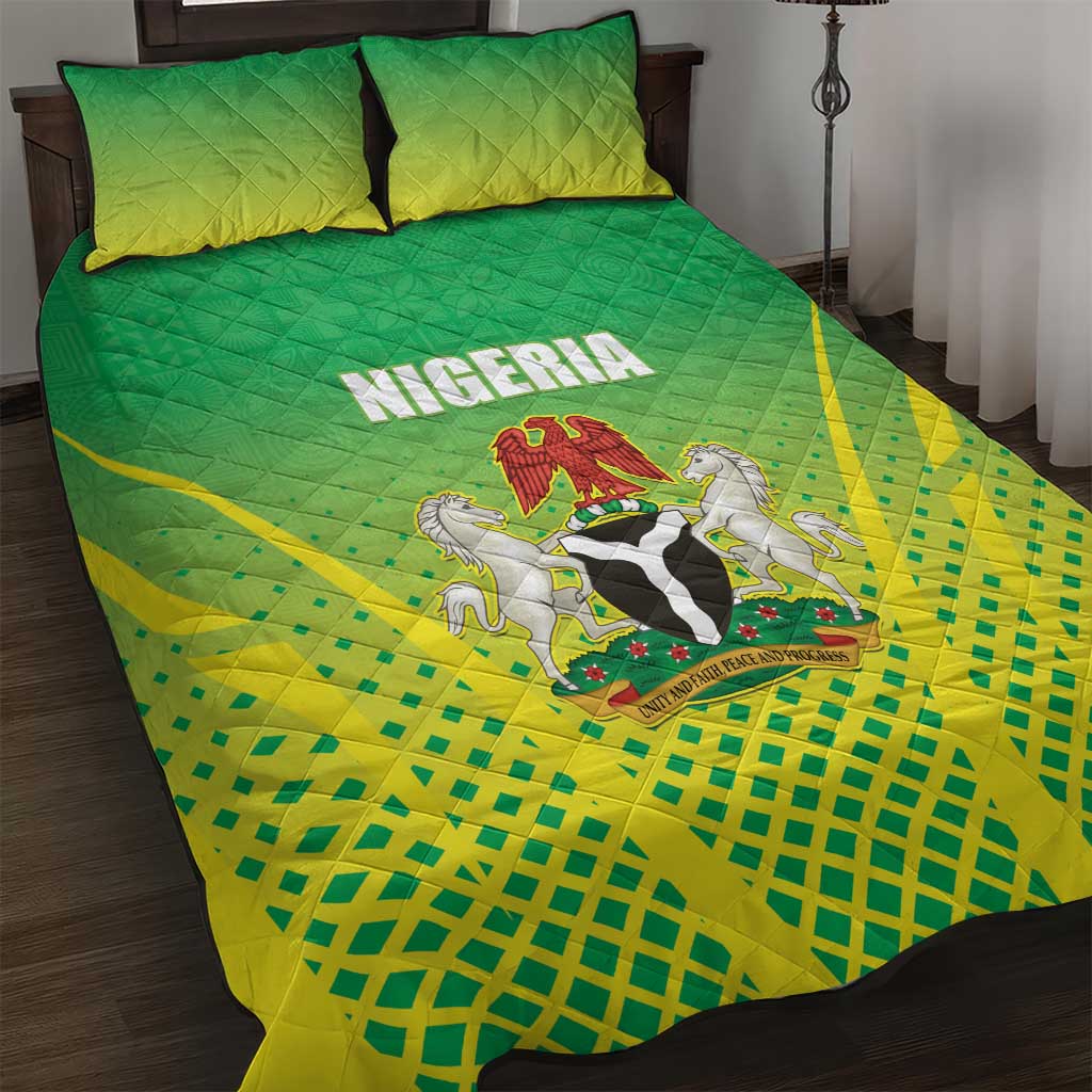 Nigeria Cricket Quilt Bed Set Go Yellow Greens LT15