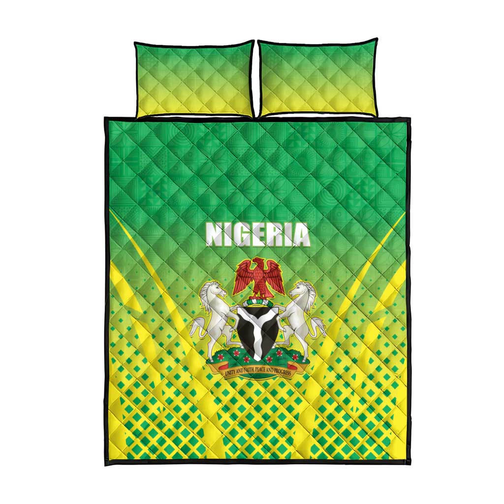 Nigeria Cricket Quilt Bed Set Go Yellow Greens LT15