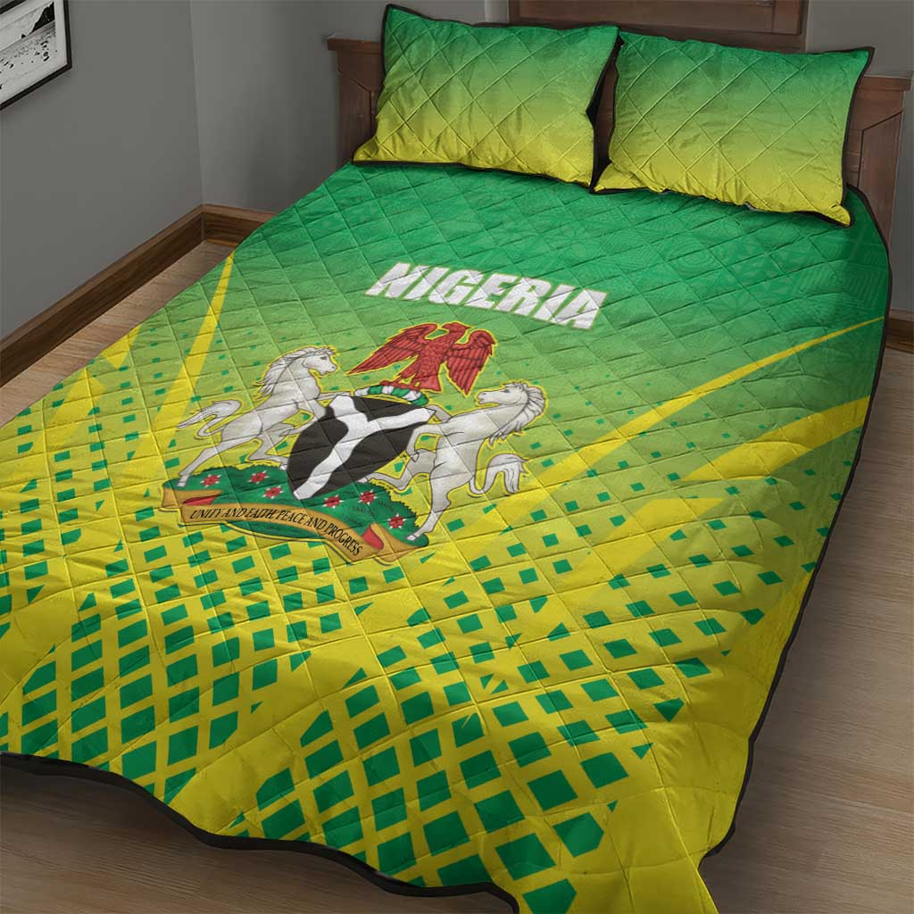 Nigeria Cricket Quilt Bed Set Go Yellow Greens LT15