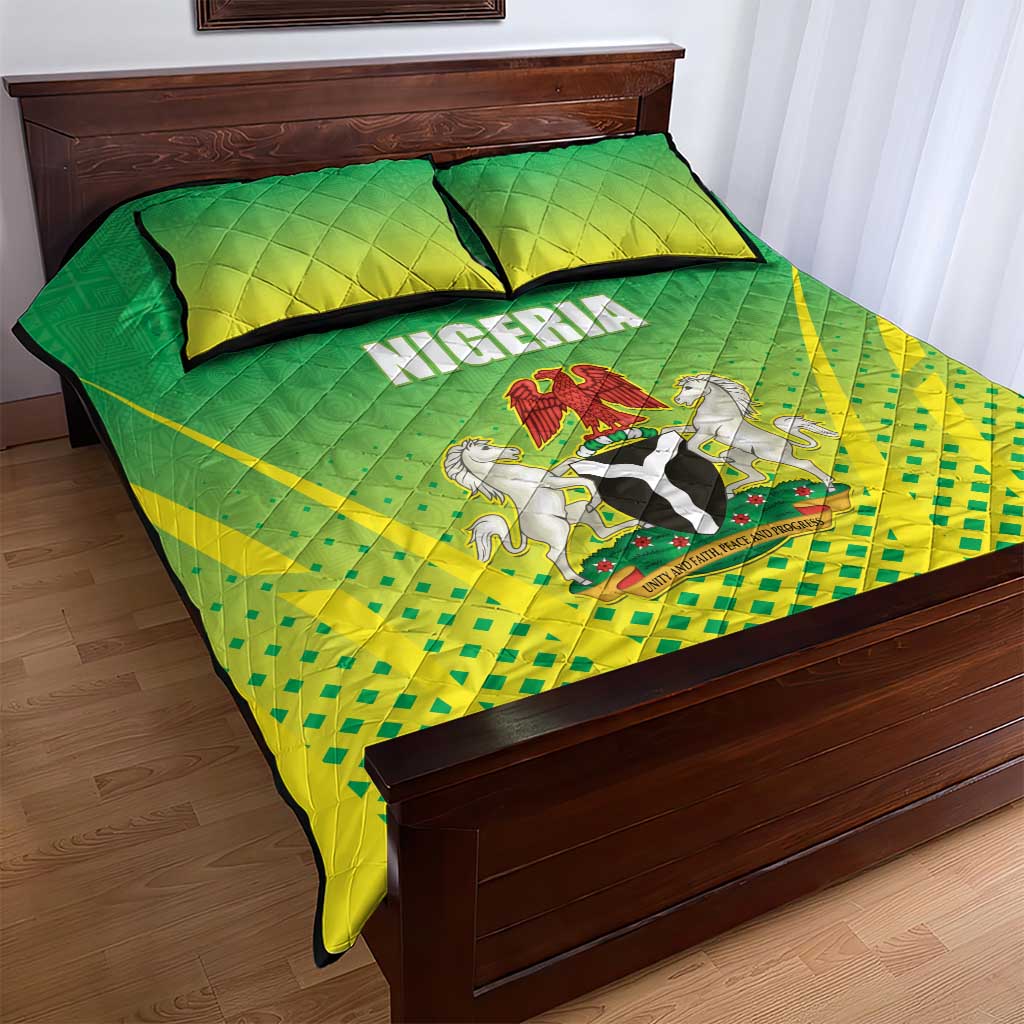 Nigeria Cricket Quilt Bed Set Go Yellow Greens LT15