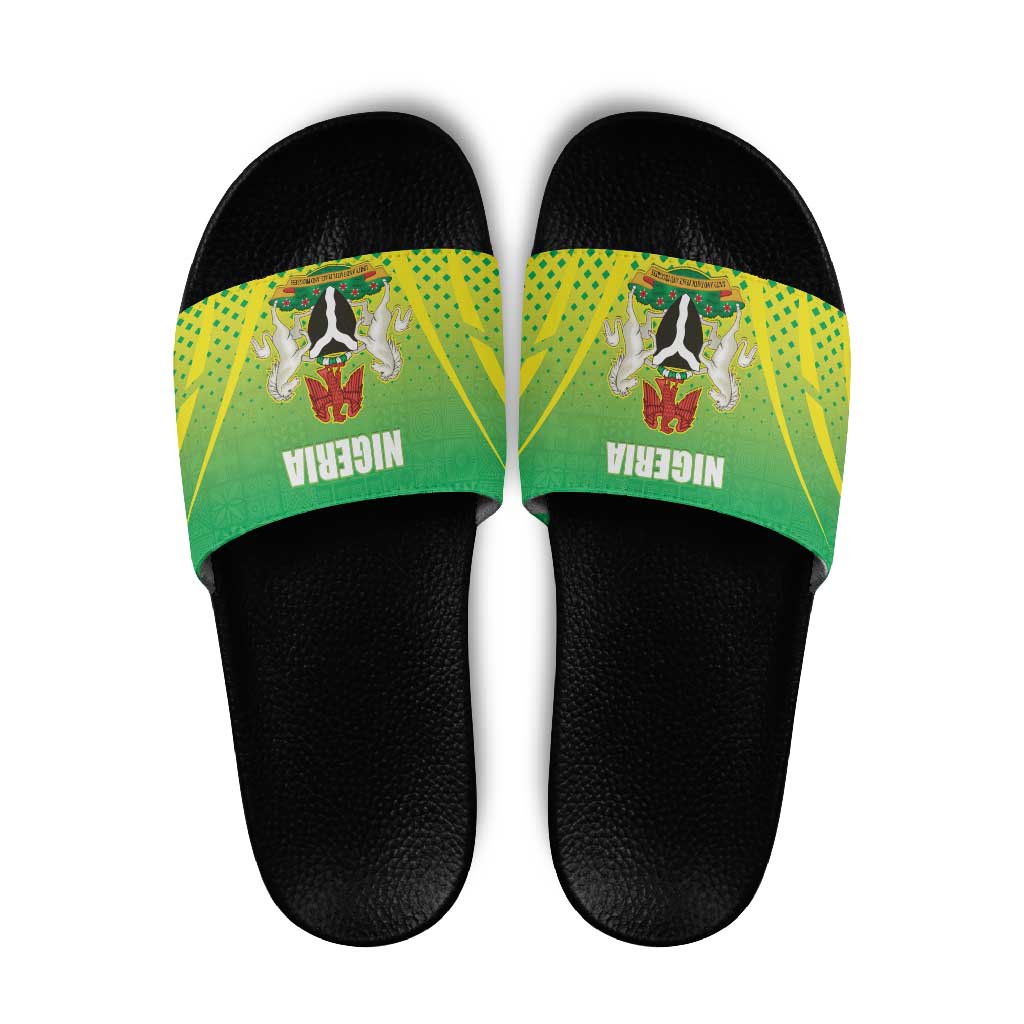 Nigeria Cricket Slide Sandals Come On Yellow Greens LT15