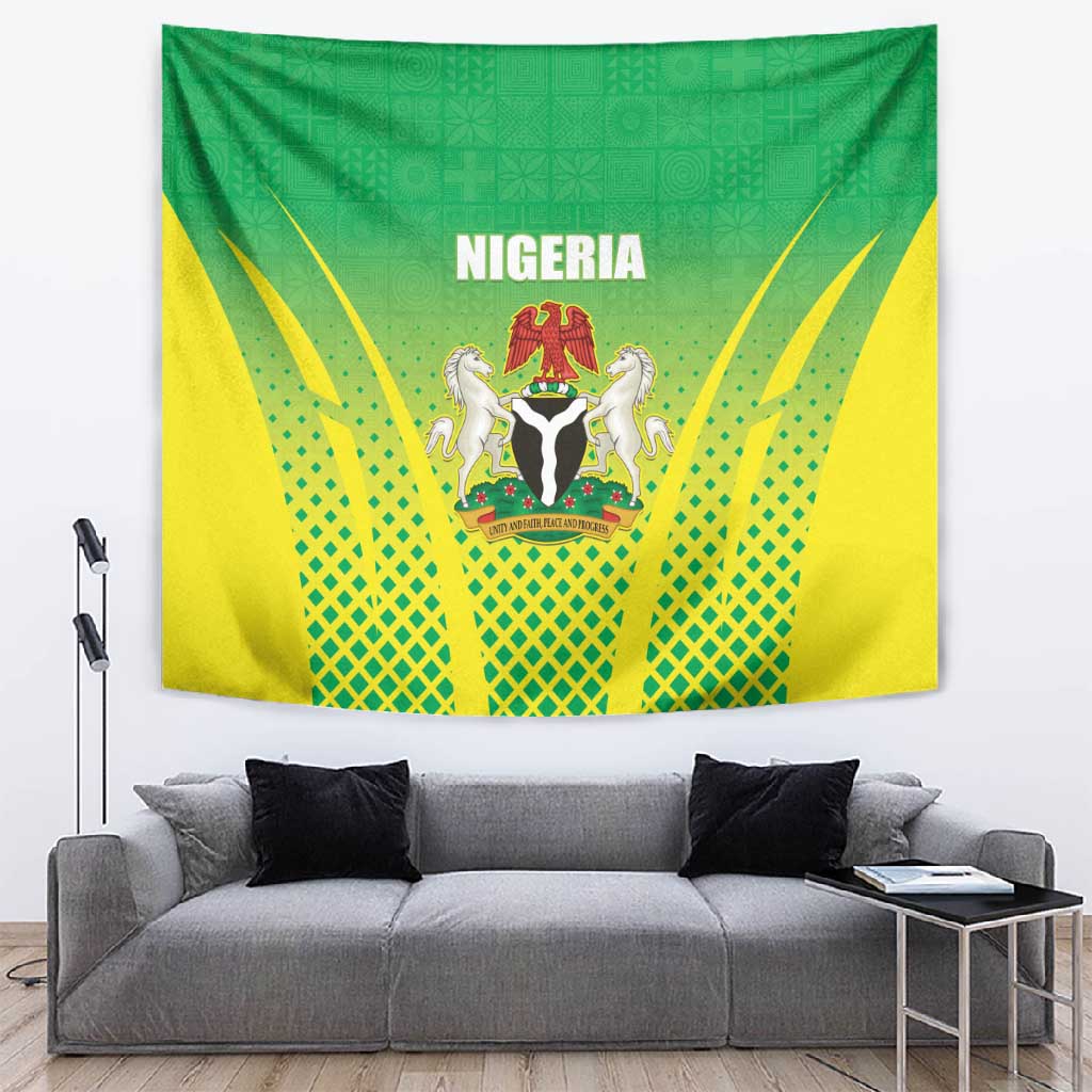Nigeria Cricket Tapestry Go Yellow Greens LT15