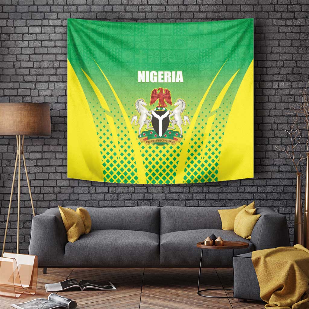 Nigeria Cricket Tapestry Go Yellow Greens LT15