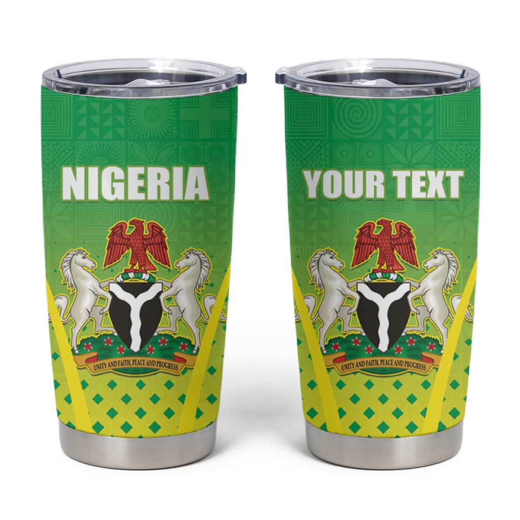 Custom Nigeria Cricket Tumbler Cup Go Yellow Greens LT15