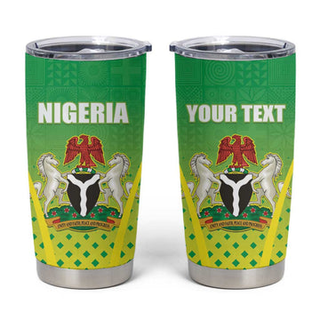 Custom Nigeria Cricket Tumbler Cup Go Yellow Greens LT15