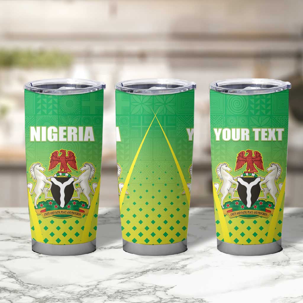 Custom Nigeria Cricket Tumbler Cup Go Yellow Greens LT15