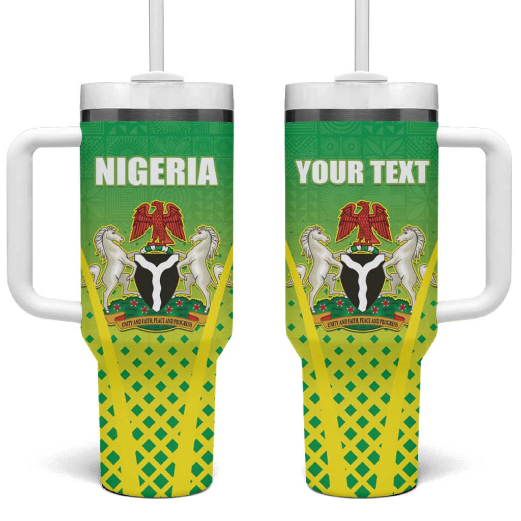 Custom Nigeria Cricket Tumbler With Handle Go Yellow Greens LT15