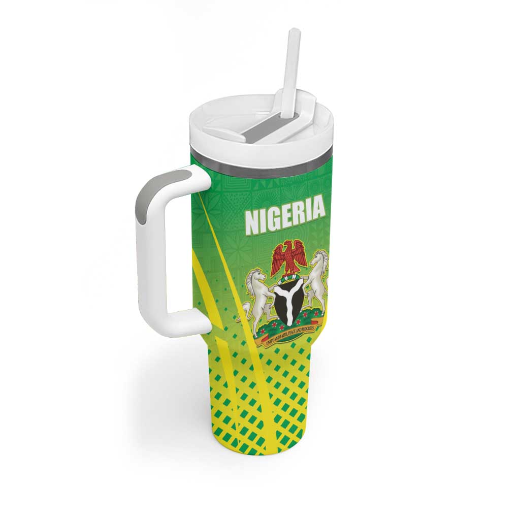 Custom Nigeria Cricket Tumbler With Handle Go Yellow Greens LT15