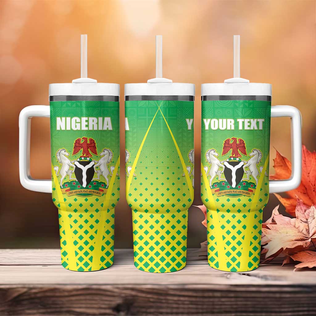 Custom Nigeria Cricket Tumbler With Handle Go Yellow Greens LT15