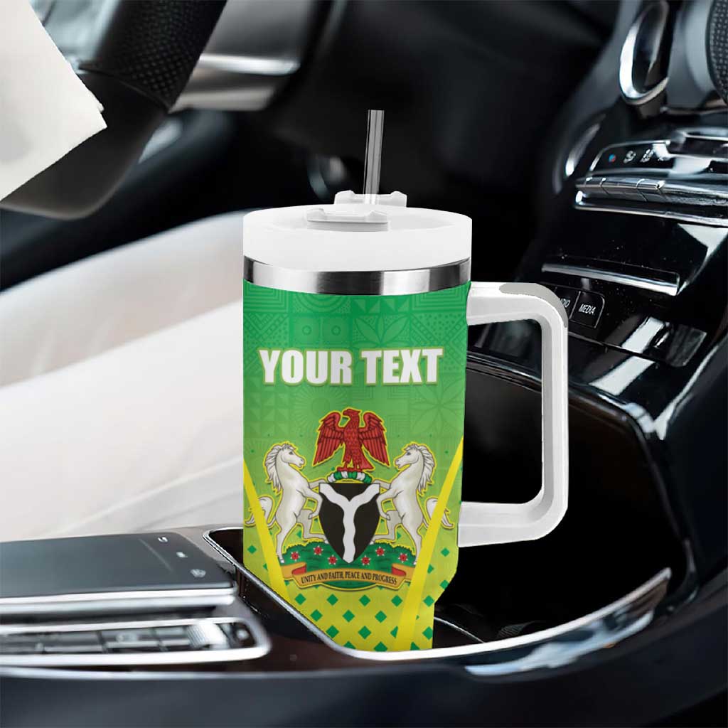 Custom Nigeria Cricket Tumbler With Handle Go Yellow Greens LT15