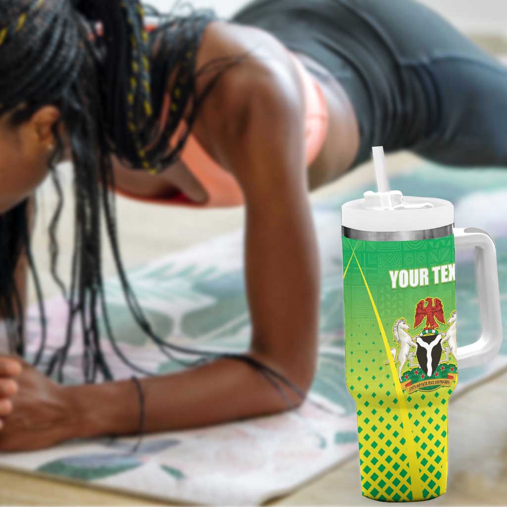 Custom Nigeria Cricket Tumbler With Handle Go Yellow Greens LT15