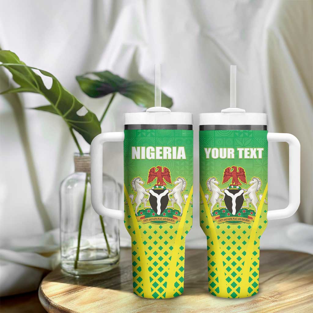 Custom Nigeria Cricket Tumbler With Handle Go Yellow Greens LT15