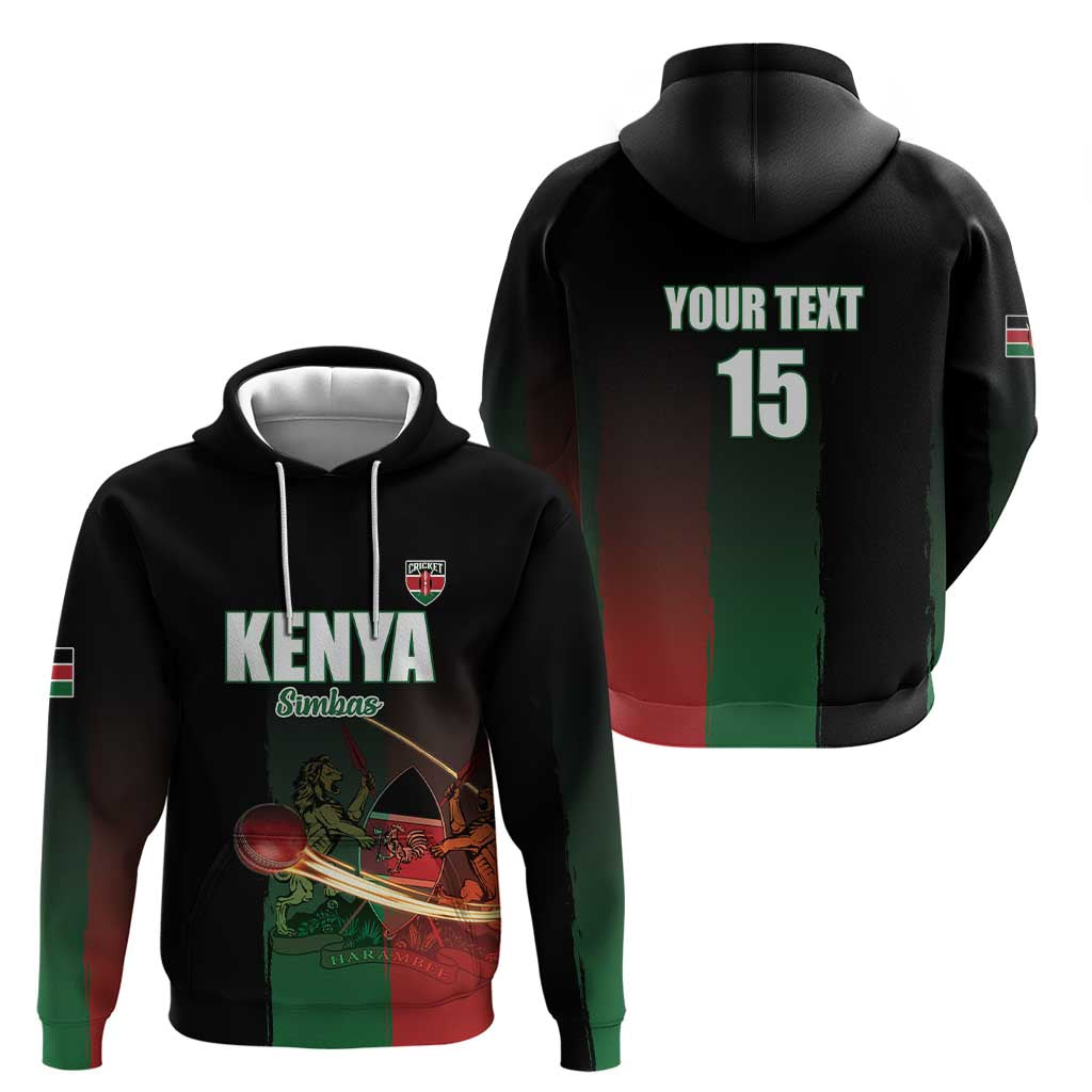 Custom Kenya Cricket Hoodie Go Simbas Go LT15