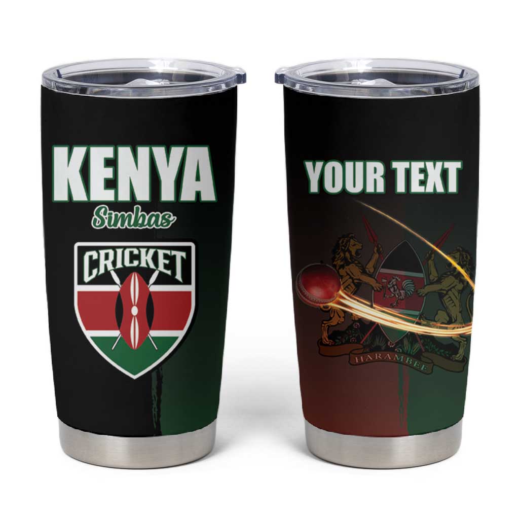 Custom Kenya Cricket Tumbler Cup Come On Simbas LT15