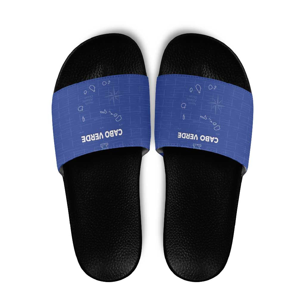 Cape Verde Football Slide Sandals Come On Tubaroes Azuis - Blue LT15