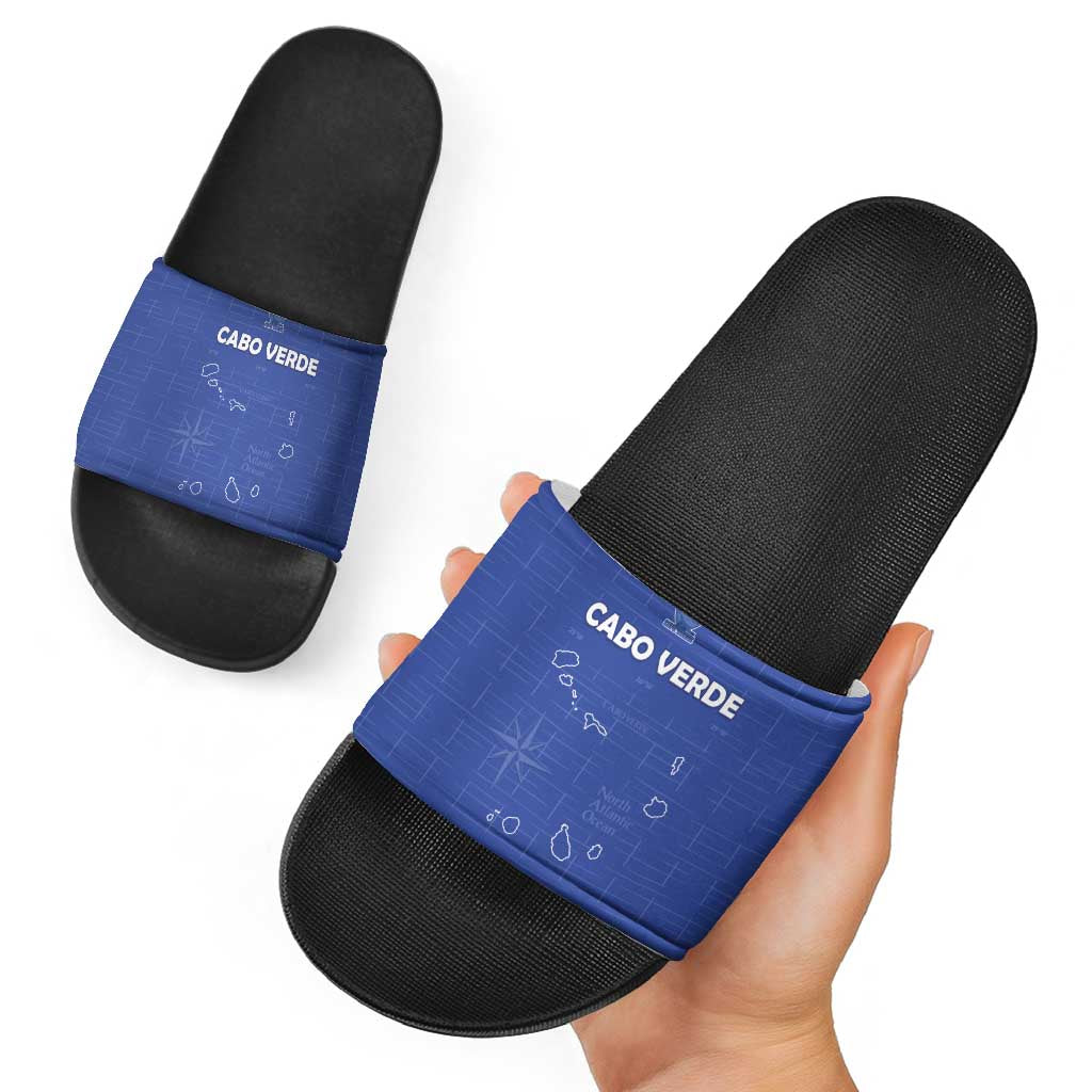 Cape Verde Football Slide Sandals Come On Tubaroes Azuis - Blue LT15
