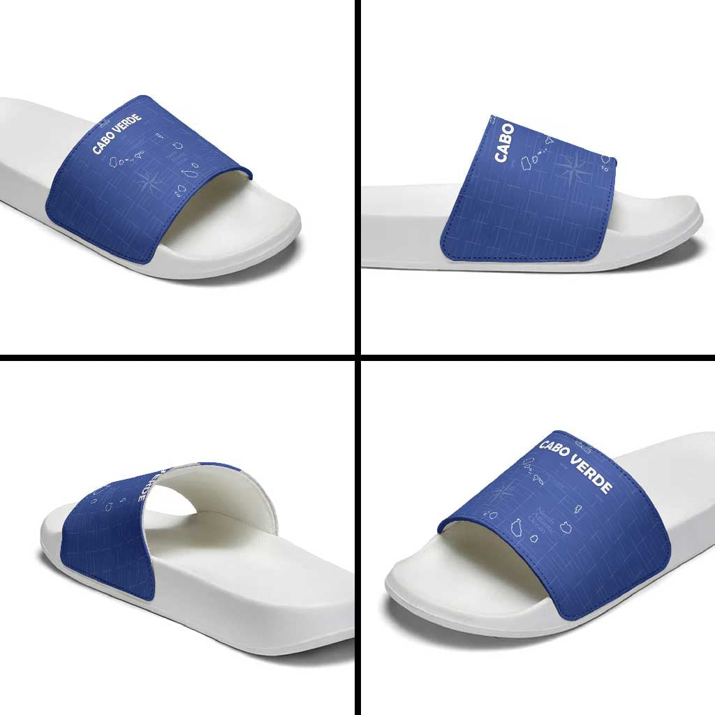 Cape Verde Football Slide Sandals Come On Tubaroes Azuis - Blue LT15