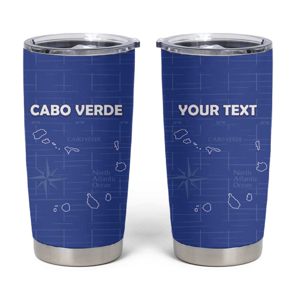 Custom Cabo Verde Football Tumbler Cup Go Tubaroes Azuis Go - Blue LT15
