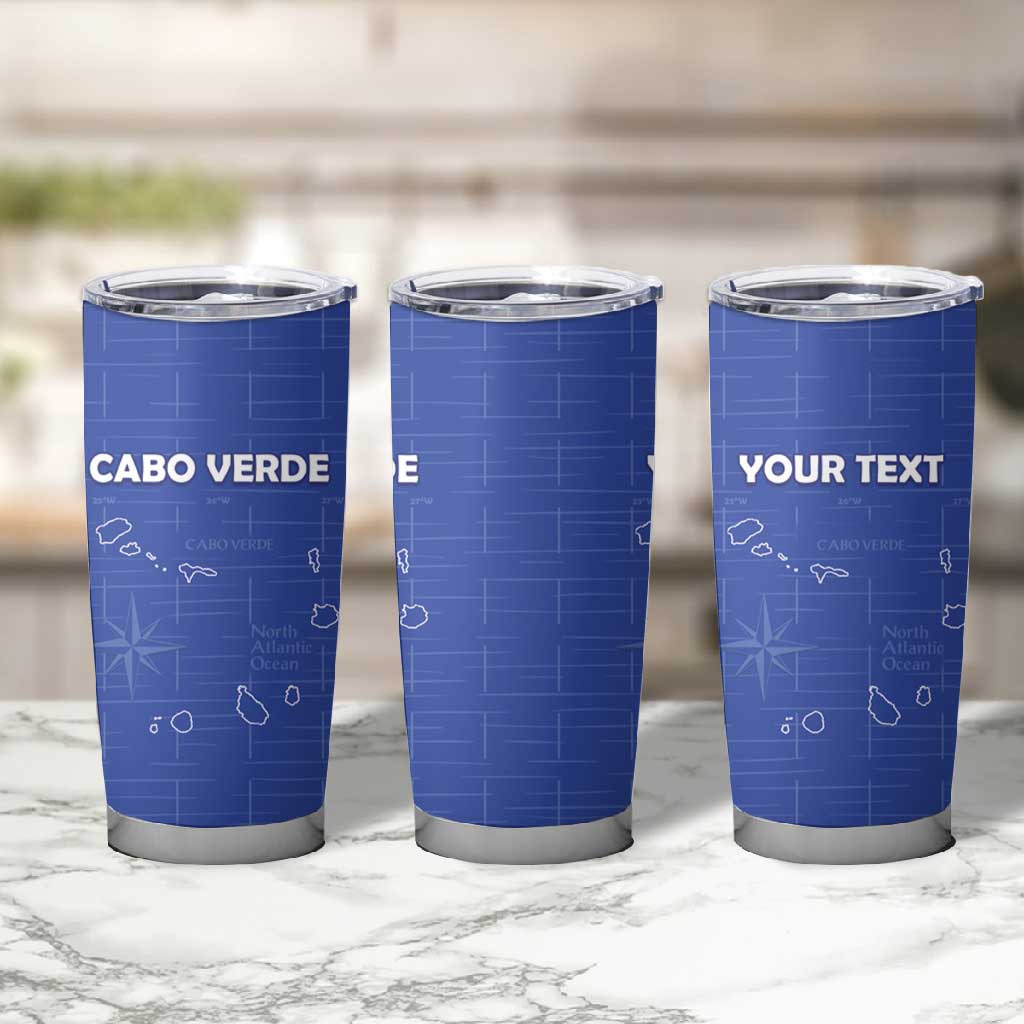 Custom Cabo Verde Football Tumbler Cup Go Tubaroes Azuis Go - Blue LT15