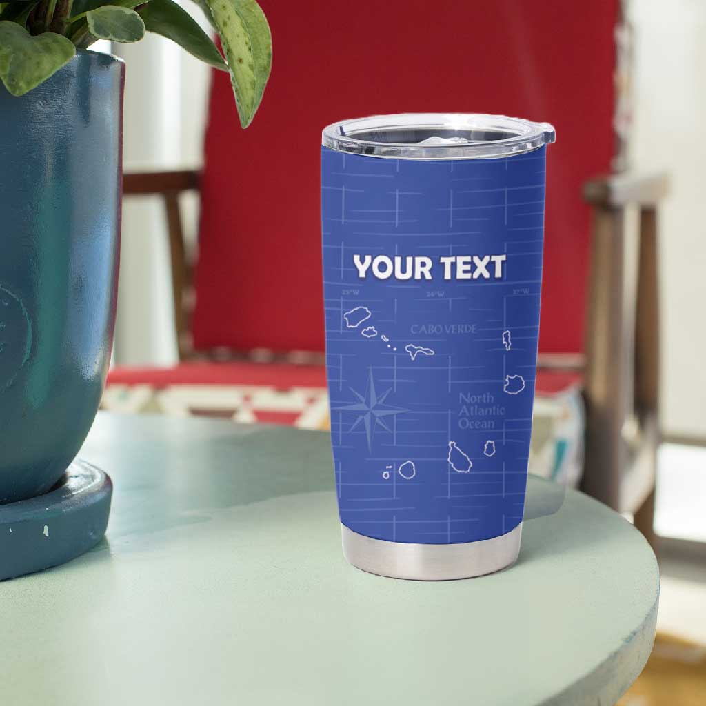 Custom Cabo Verde Football Tumbler Cup Go Tubaroes Azuis Go - Blue LT15