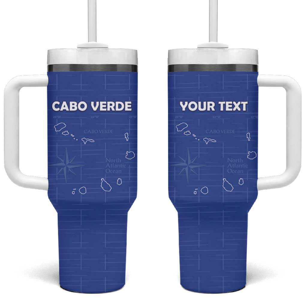 Custom Cabo Verde Football Tumbler With Handle Go Tubaroes Azuis Go - Blue LT15