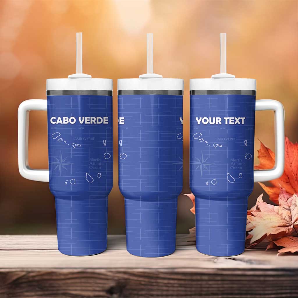 Custom Cabo Verde Football Tumbler With Handle Go Tubaroes Azuis Go - Blue LT15