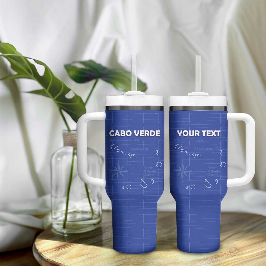 Custom Cabo Verde Football Tumbler With Handle Go Tubaroes Azuis Go - Blue LT15