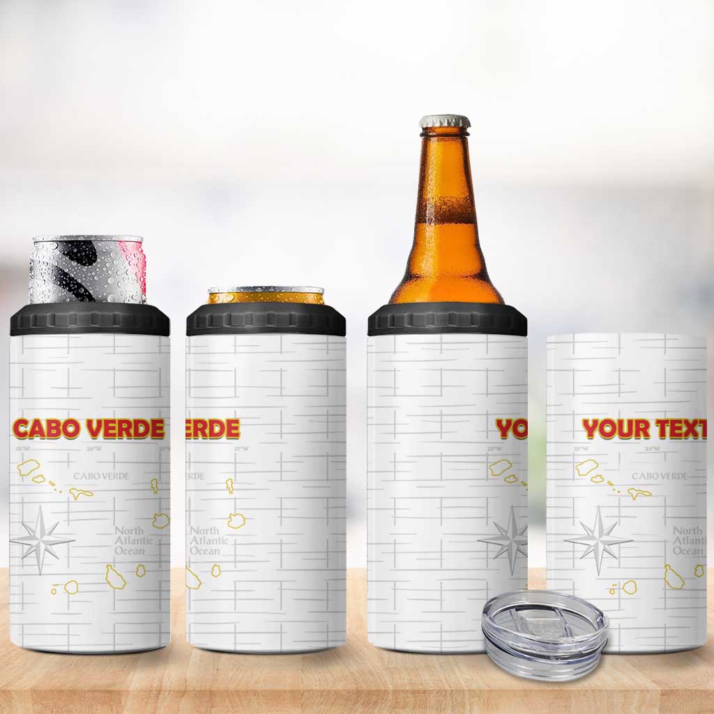 Custom Cabo Verde Football 4 in 1 Can Cooler Tumbler Go Tubaroes Azuis Go - White LT15