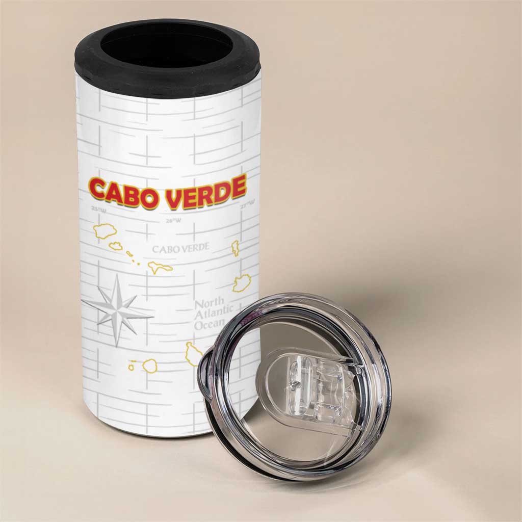 Custom Cabo Verde Football 4 in 1 Can Cooler Tumbler Go Tubaroes Azuis Go - White LT15