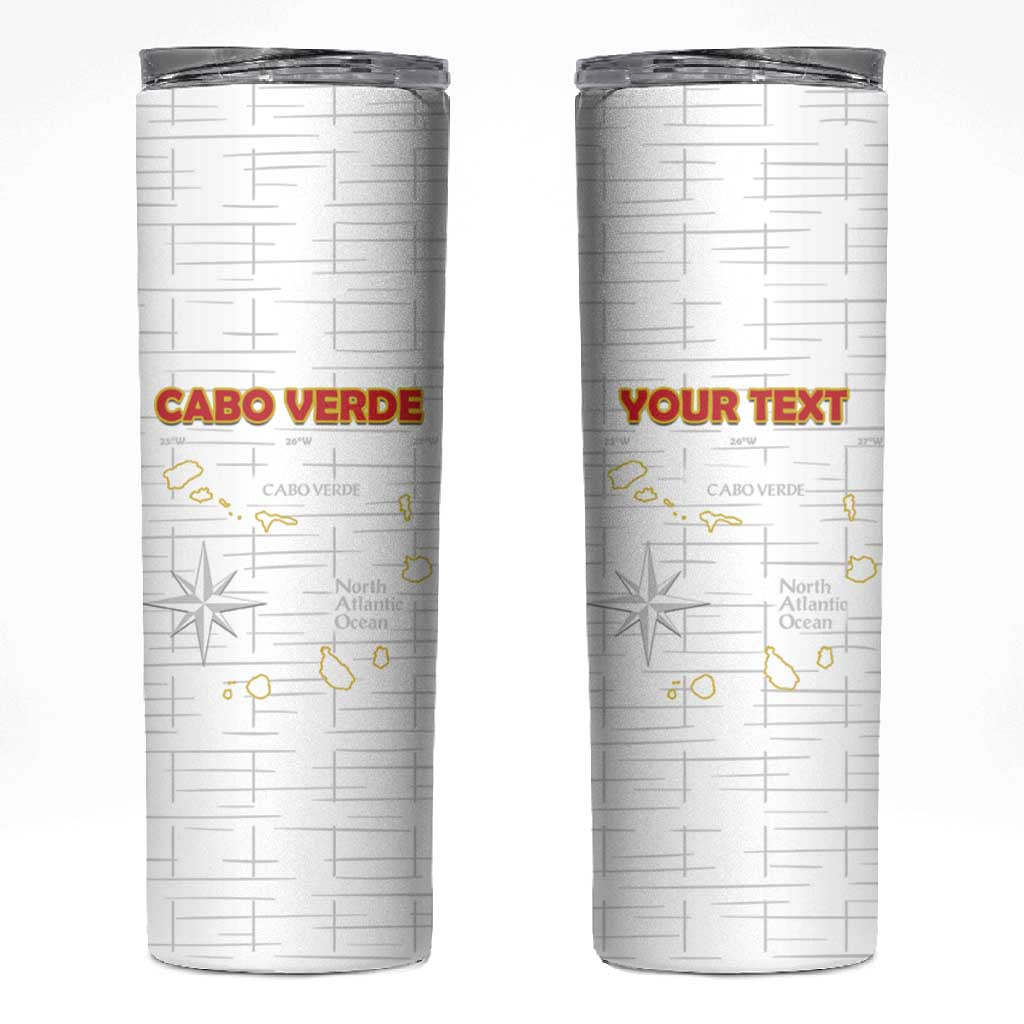 Custom Cabo Verde Football Skinny Tumbler Go Tubaroes Azuis Go - White LT15