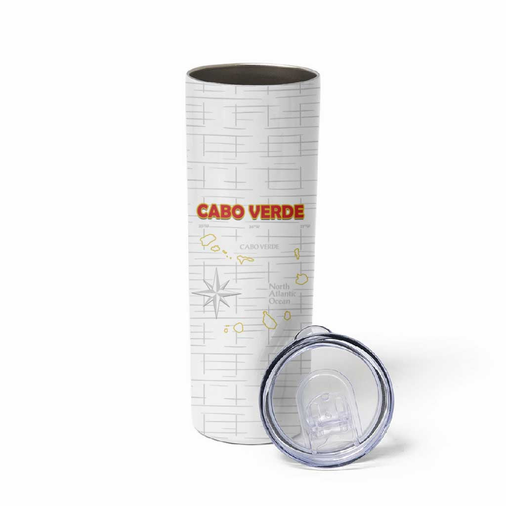 Custom Cabo Verde Football Skinny Tumbler Go Tubaroes Azuis Go - White LT15