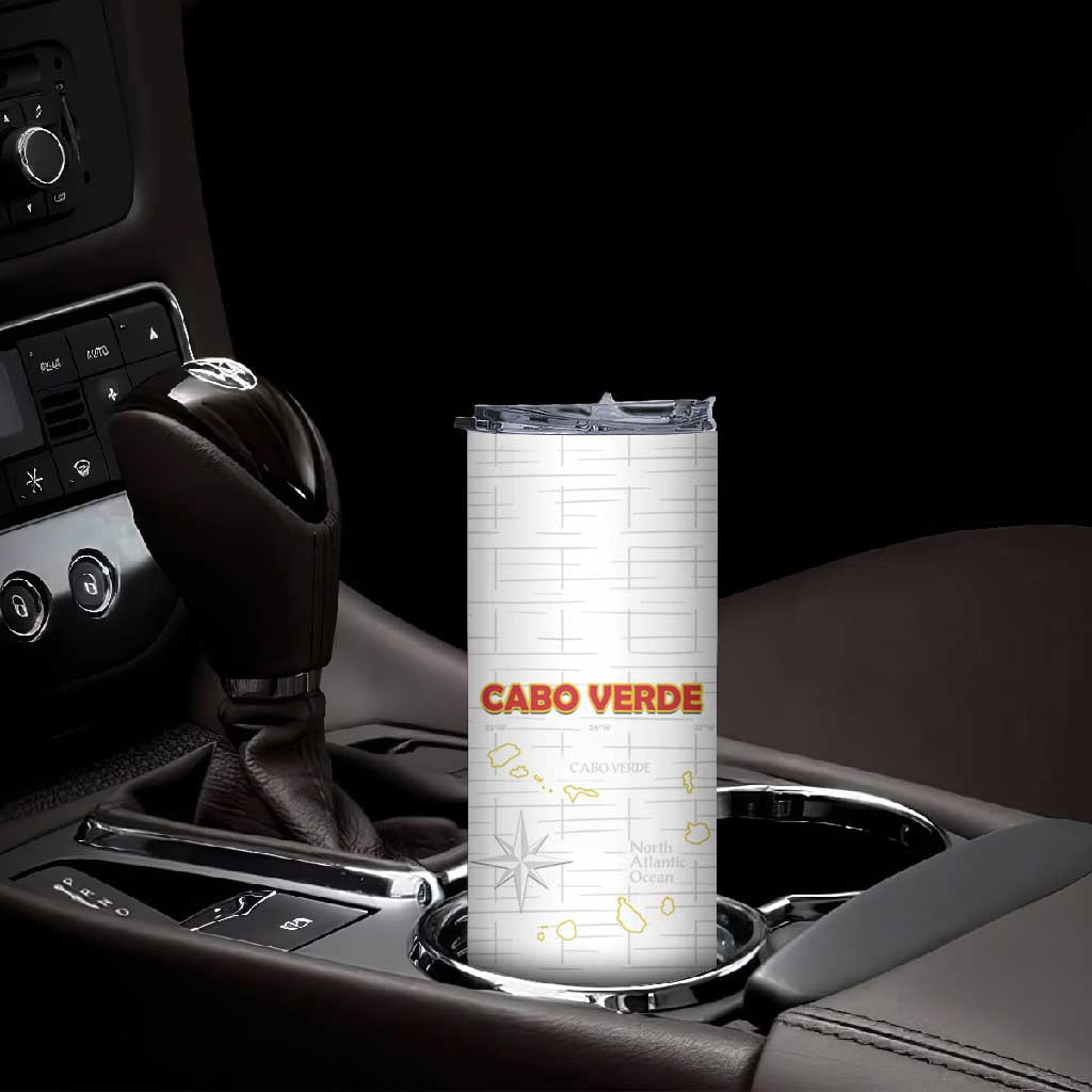 Custom Cabo Verde Football Skinny Tumbler Go Tubaroes Azuis Go - White LT15